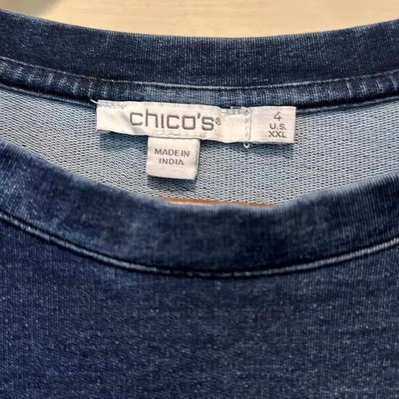 CHICOS  DENIM KNIT DRESS - Picture 5 of 6